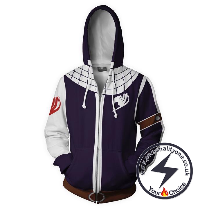 Fairy Tail Natsu Blue Zip Up Hoodie Jacket